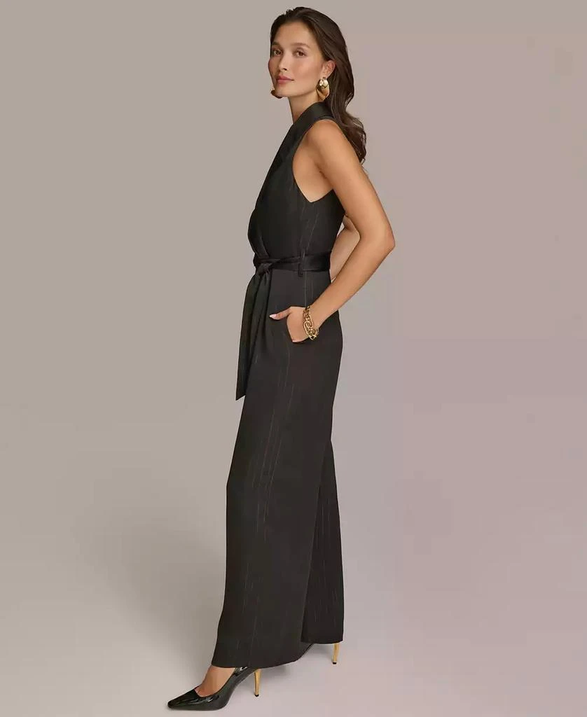 Donna Karan Women's Shawl-Collar Tie-Waist Jumpsuit 4