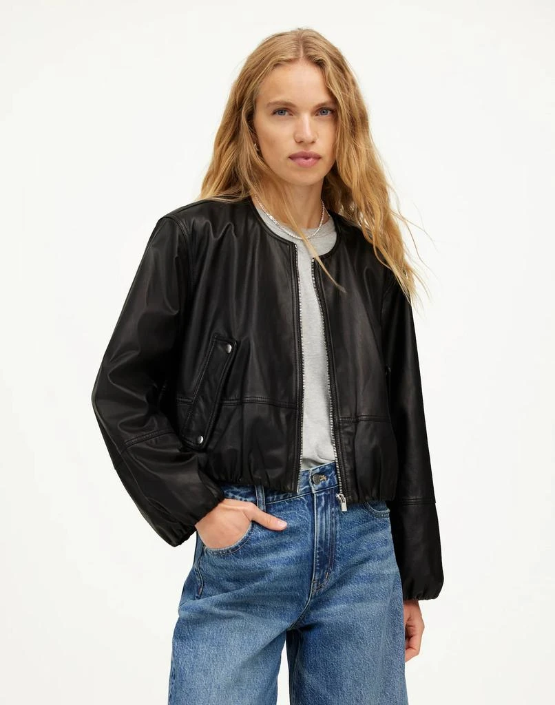 Madewell Leather Bubble-Sleeve Jacket