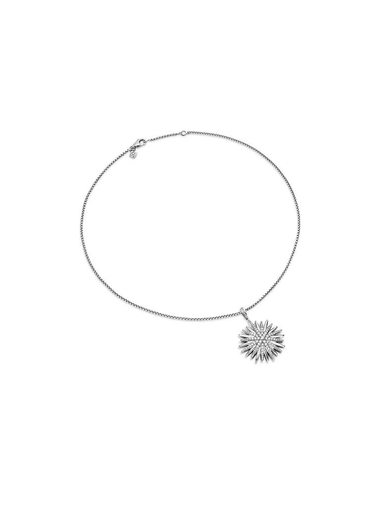David Yurman Starburst Pendant Necklace in Sterling Silver with Diamonds, 32mm 2