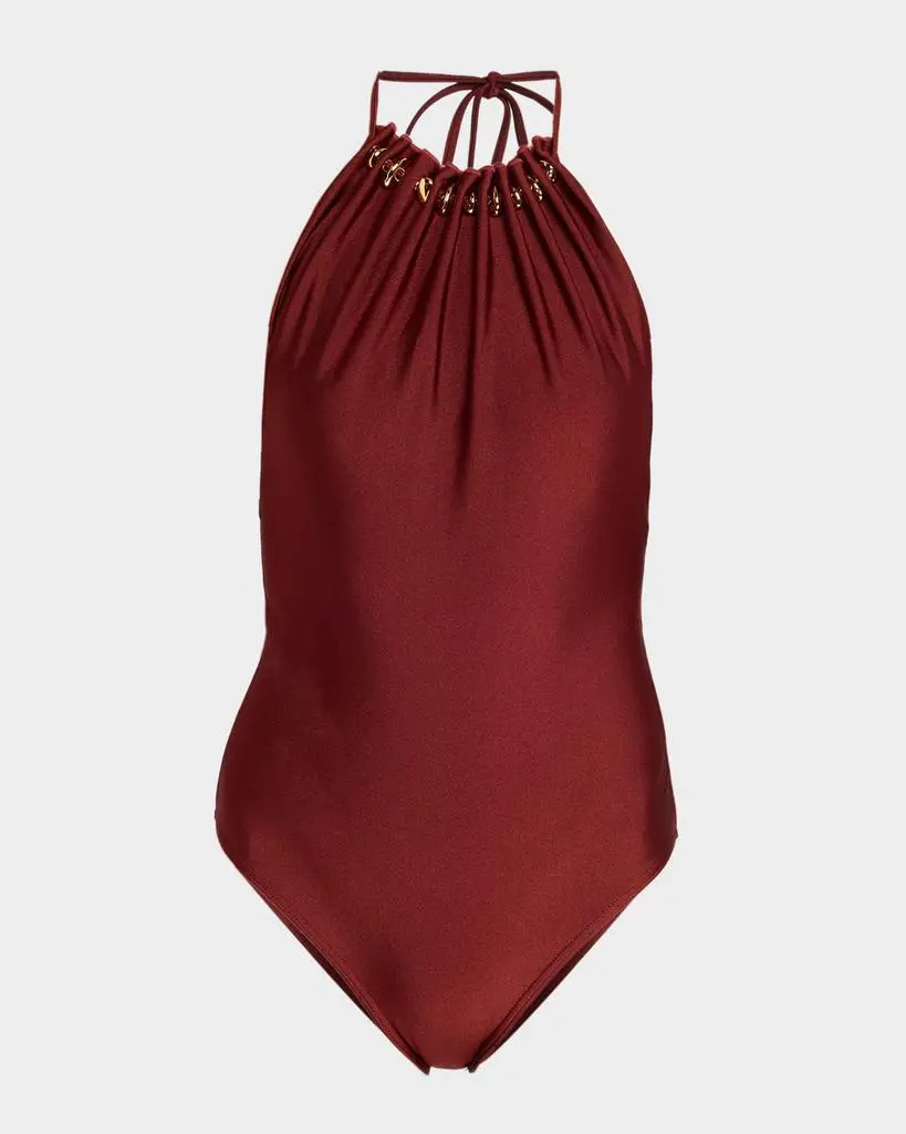 Zimmermann Aster Gathered One-Piece Swimsuit