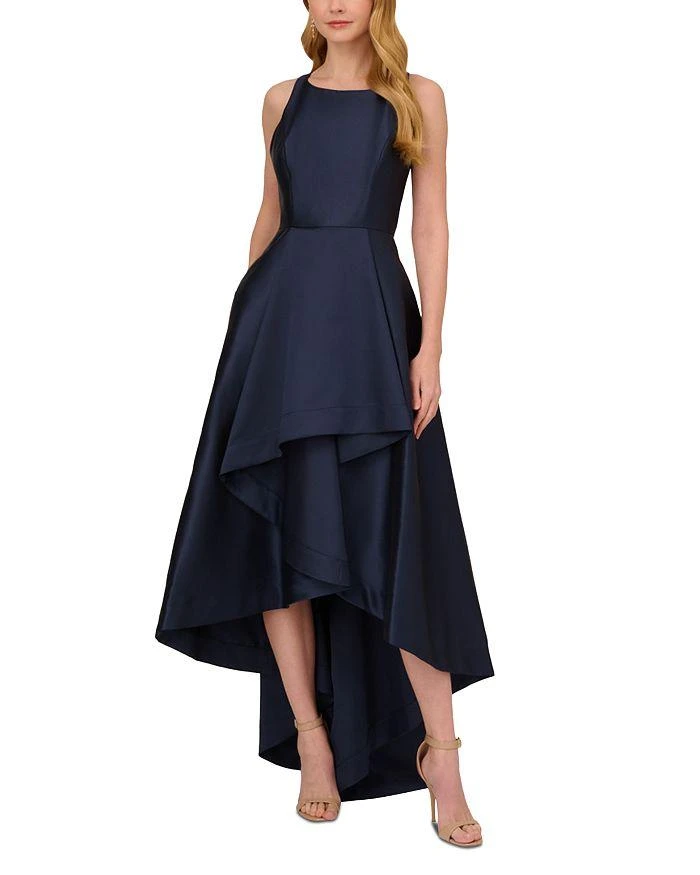 Adrianna Papell Mikado High Low Gown 1