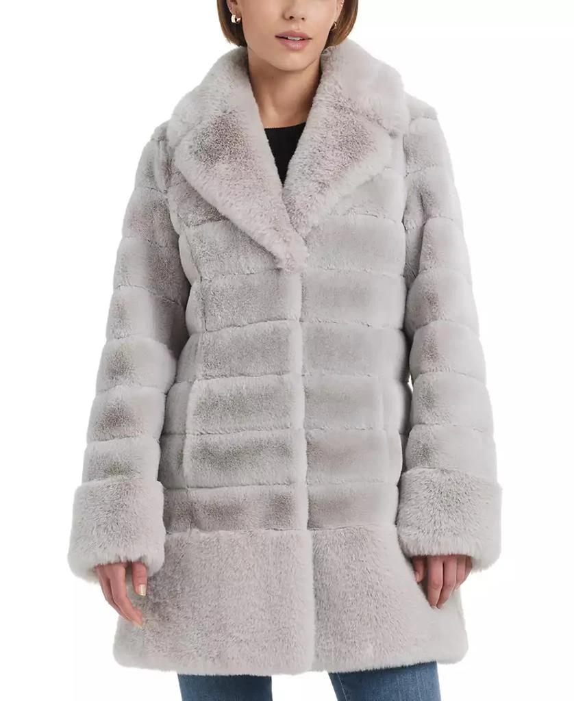 JONES NEW YORK Women's Faux-Fur Notched Collar Coat 1