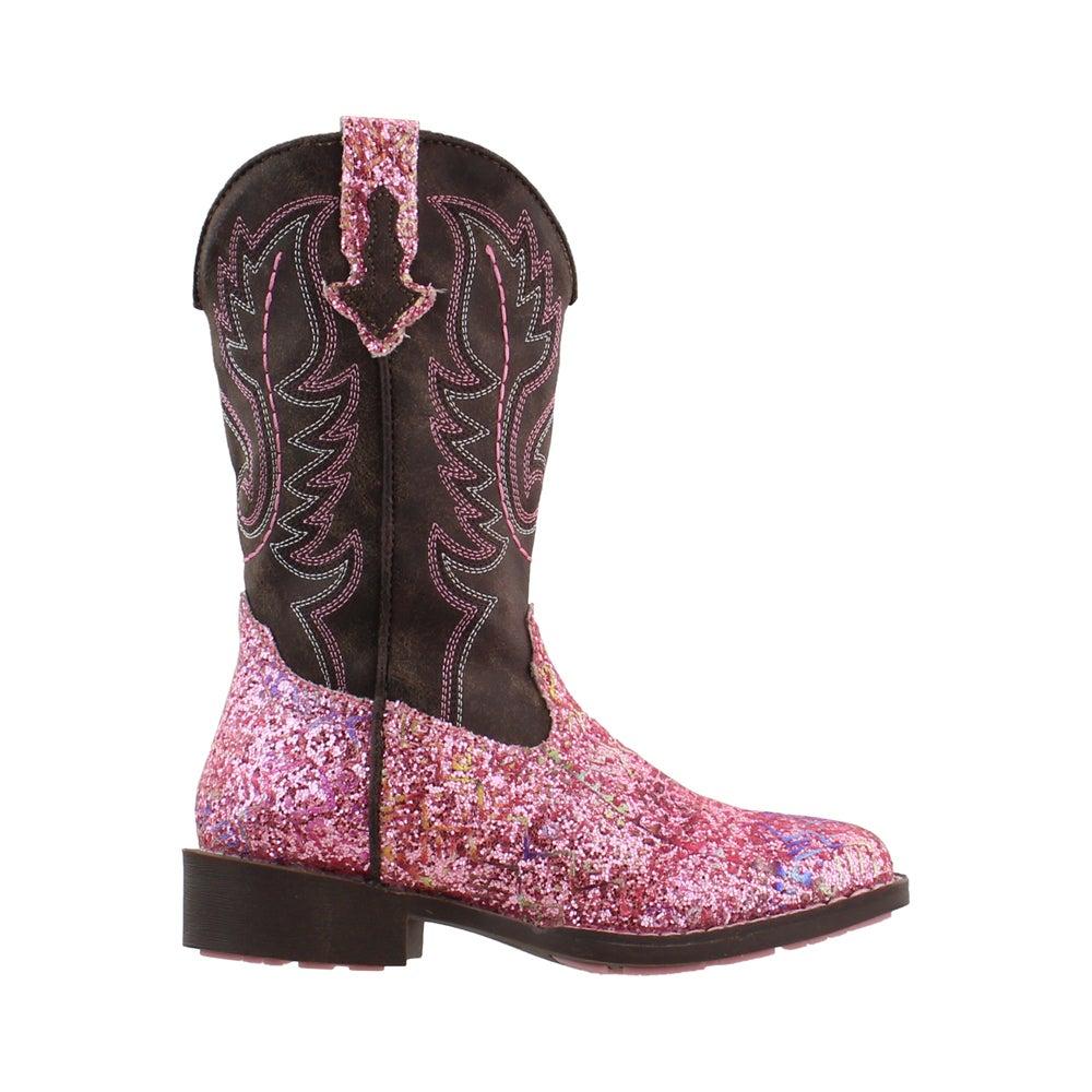 Roper Southwest Glitter Square Toe Cowboy Boots (Little Kid-Big Kid)