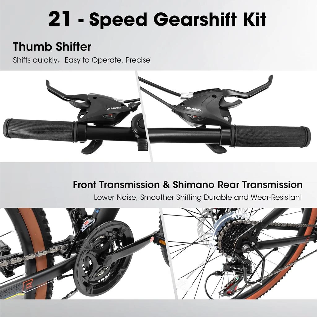 Streamdale Furniture Streamdale 27.5" Mountain Bike with 21-speeds, Disc Brakes & Thumb Shifter 2