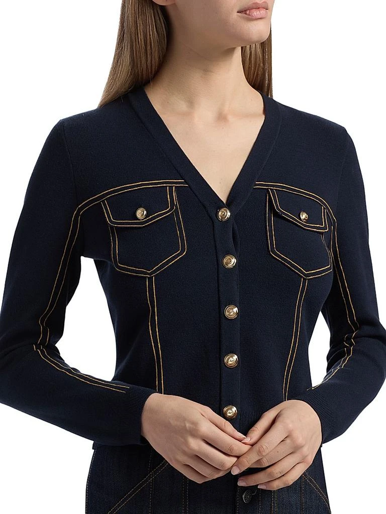 Cinq à Sept Elisha Contrast Piped Cardigan 6