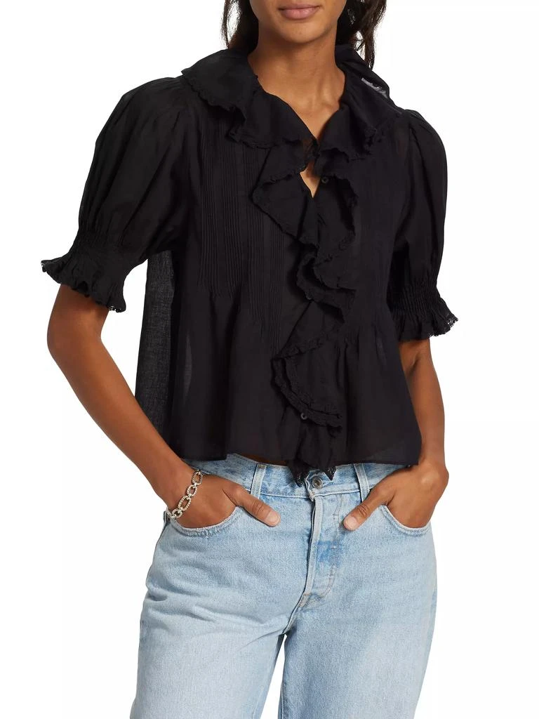 DÔEN Henri Ruffled Puff-Sleeve Top 3