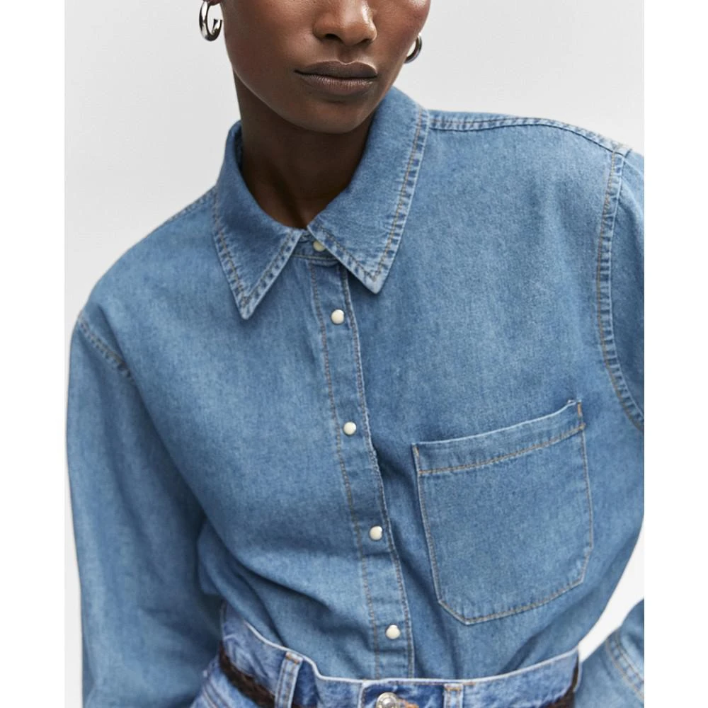 Mango Women's Pocket Denim Shirt 5