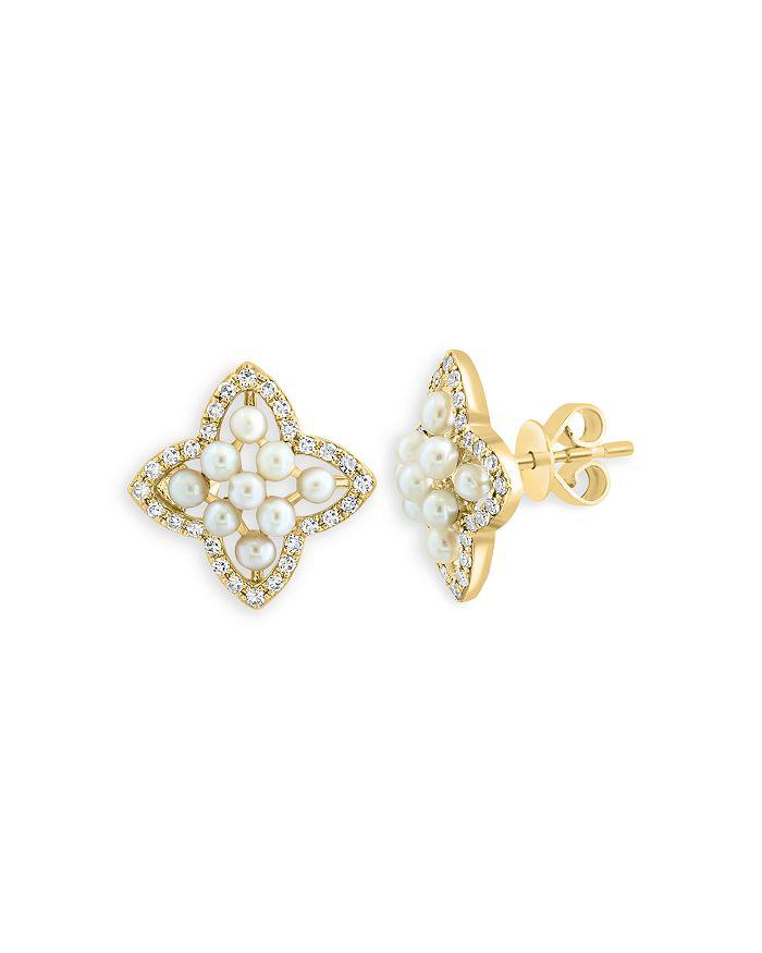 Bloomingdale's Cultured Freshwater Pearl Star Stud Earrings in 14K Yellow Gold