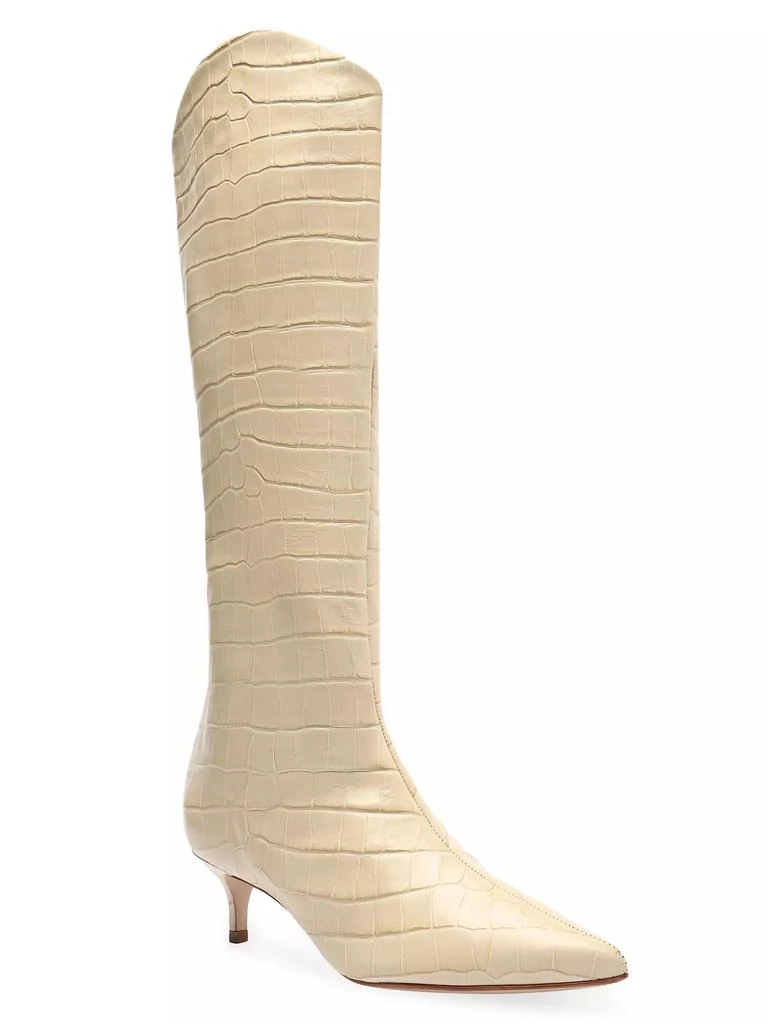 Schutz Maryana Crocodile-Embossed Leather Knee-High Boots 2