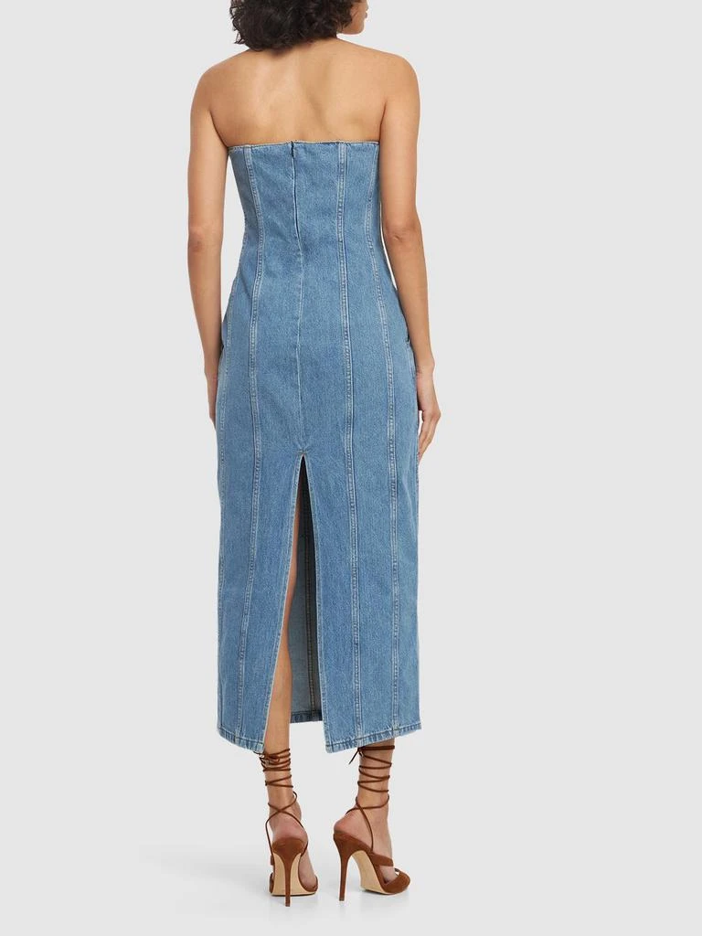 MAGDA BUTRYM Cotton Denim Bustier Midi Dress 2