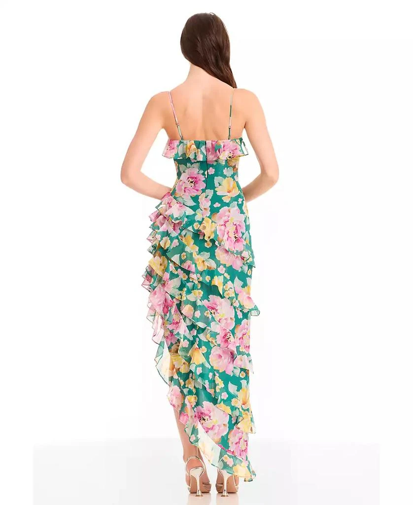 Dress The Population Women's Josefina Printed Ruffle-Trim Dress 4