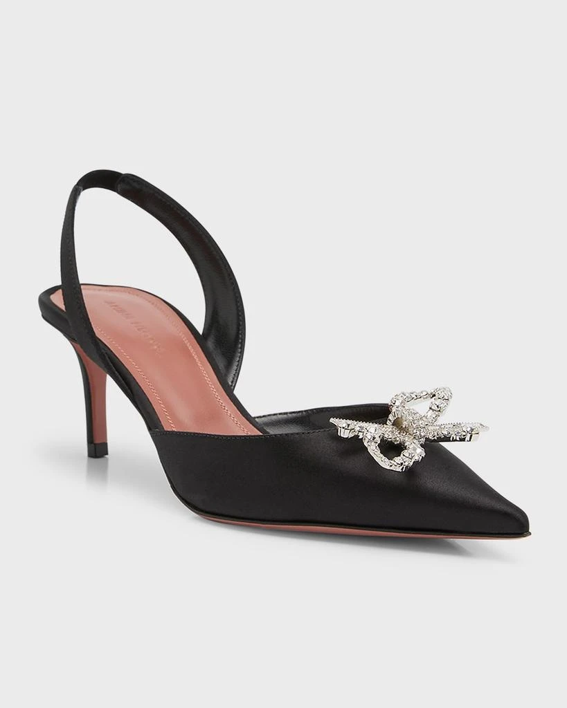 Amina Muaddi Rosie Slingback Satin Pumps 2