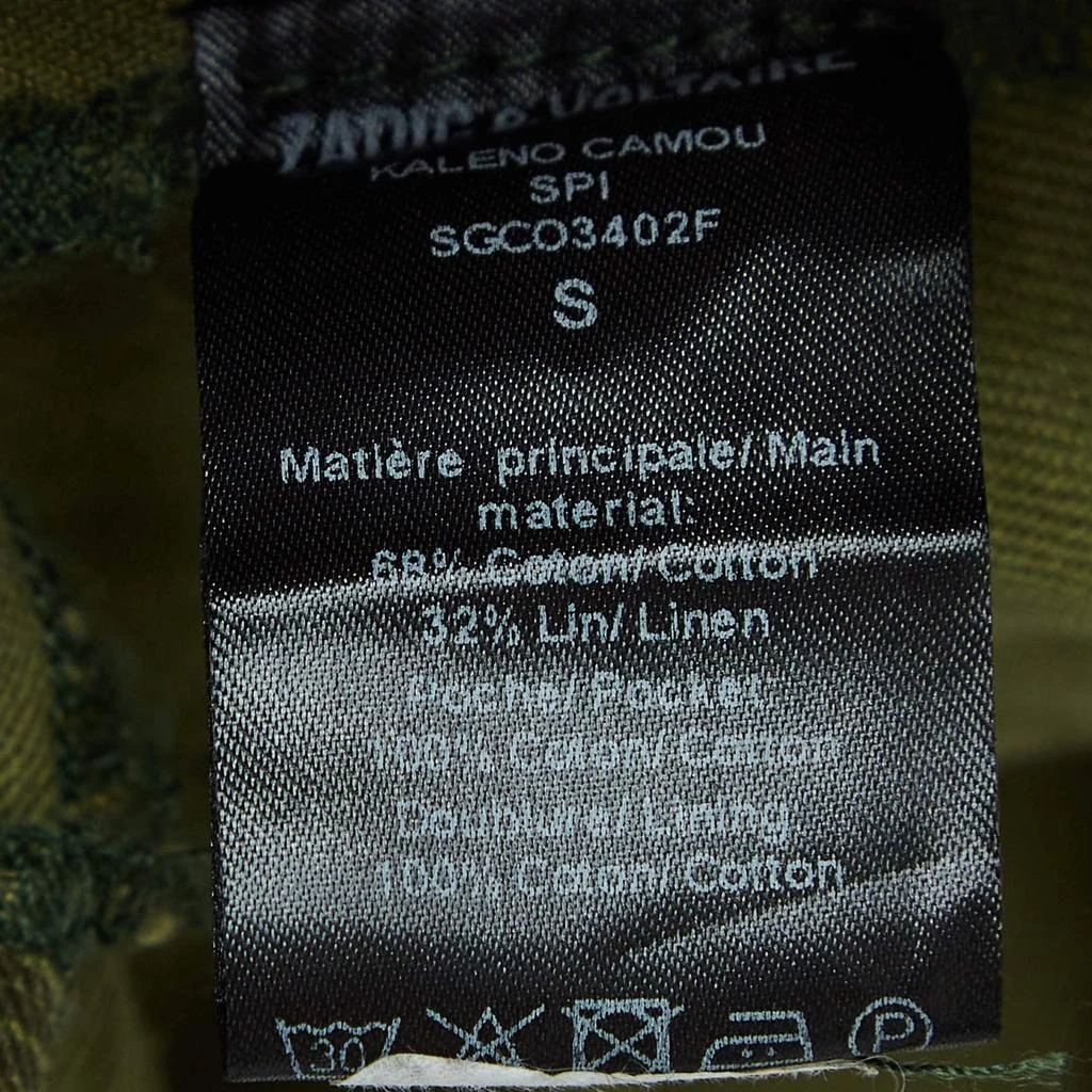 ZADIG & VOLTAIRE Zadig & Voltaire Military Green Camouflage Cotton Blend Button Front Jacket S 5