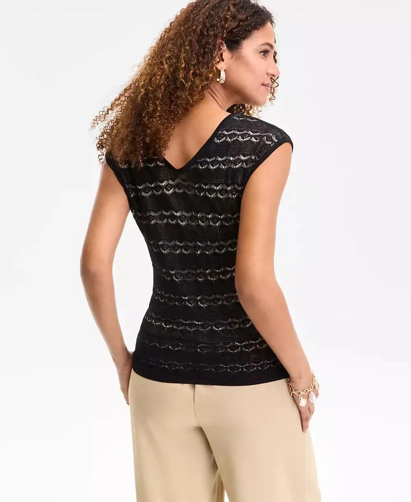 INC International Women's Pointelle Double V-Neck Top, Exclusively at Macy's 4