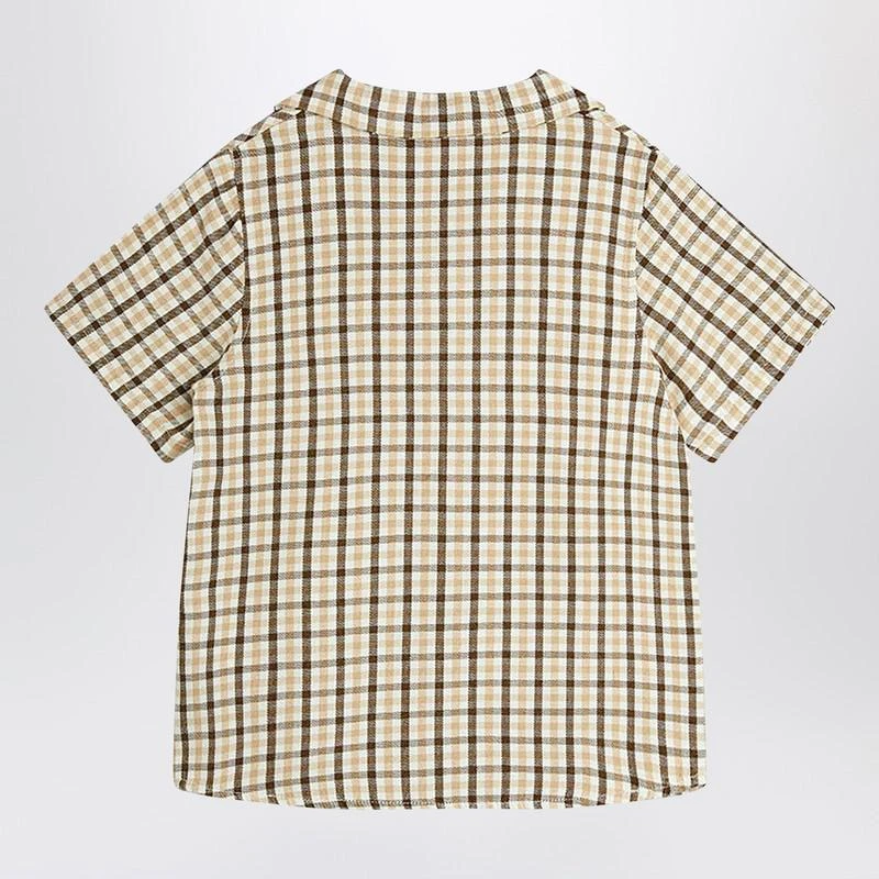 Mini Rodini Beige shirt with a checkered pattern 2