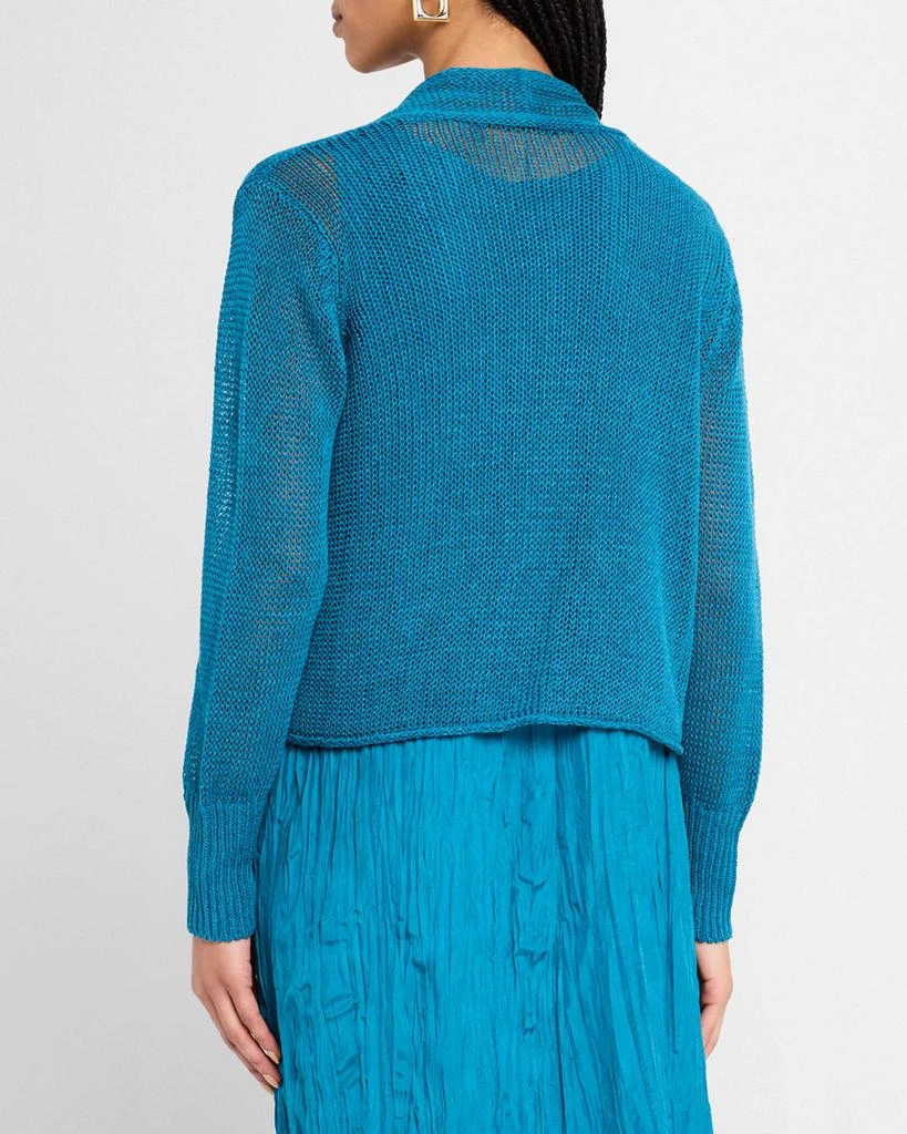 Eileen Fisher Petite Knit Organic Linen-Cotton Cardigan 3