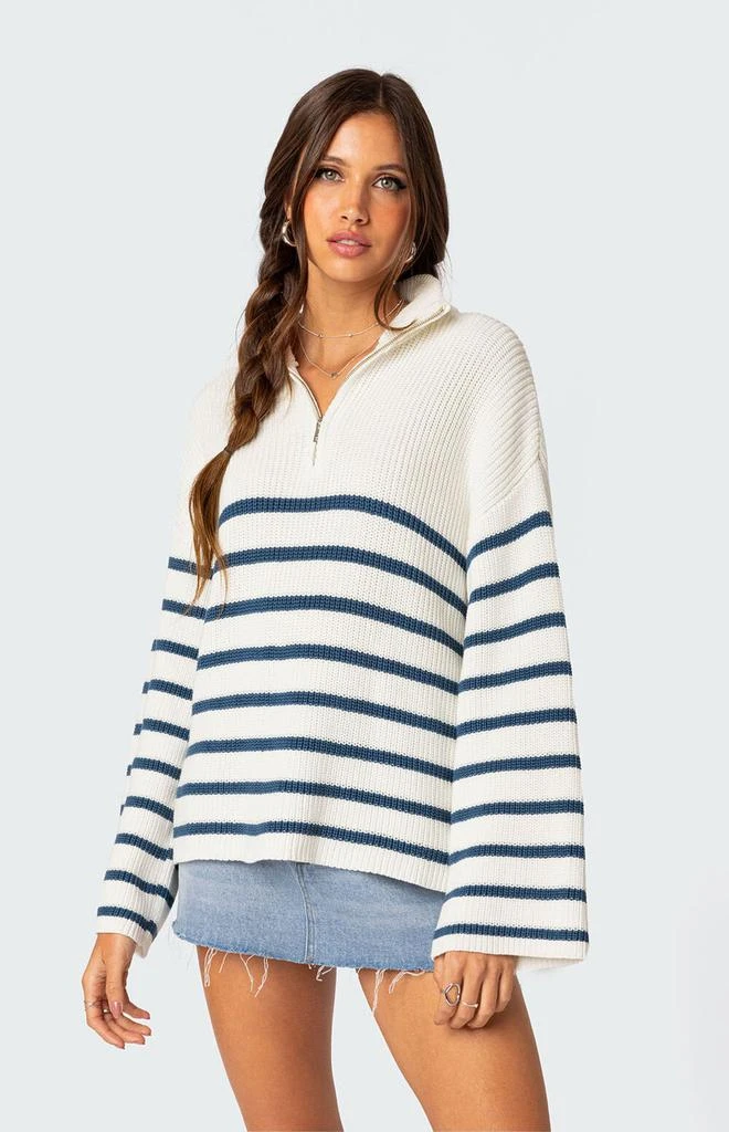 Edikted Oversized Quarter Zip Sweater 5