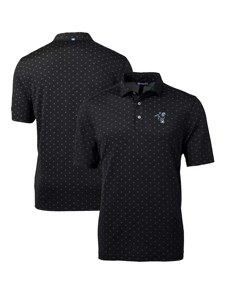 Cutter & Buck Men's Black Indianapolis Colts Throwback Logo Virtue Eco Pique Tile Polo 1