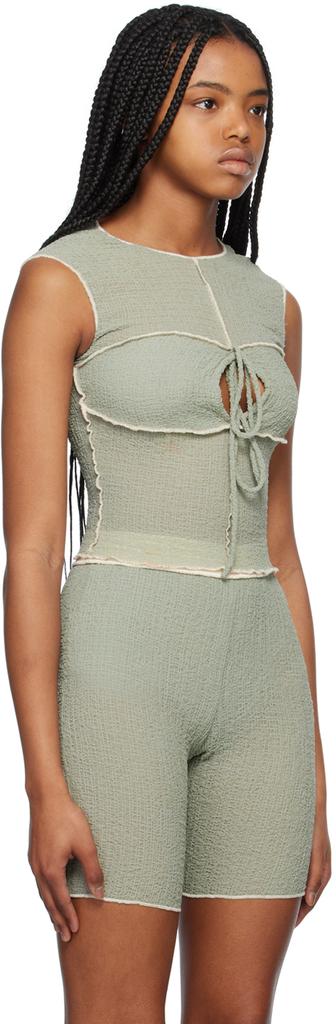 Yuzefi Green Keyhole Tank Top