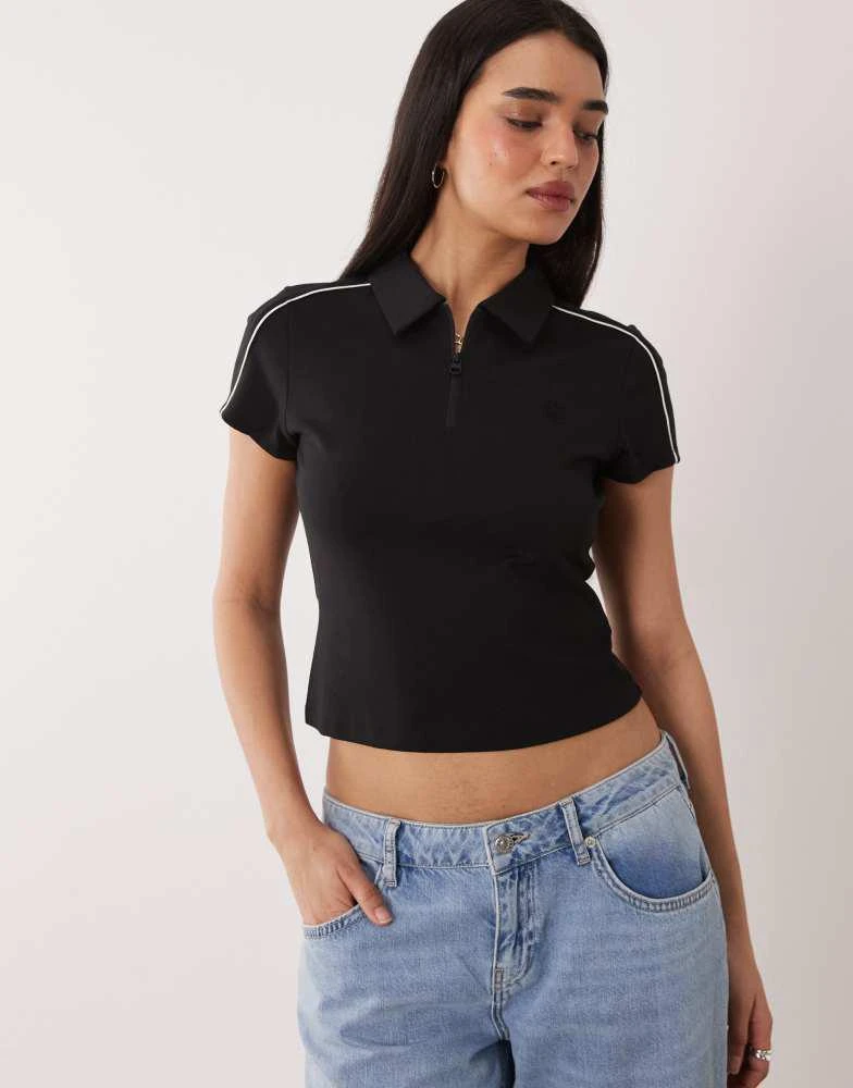 Calvin Klein Calvin Klein Jeans slim fit zip through polo top in black