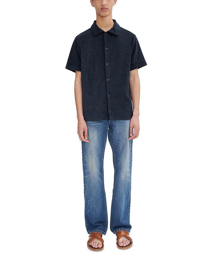 A.P.C. Short Sleeve Button Front Fleeced Terry Shirt