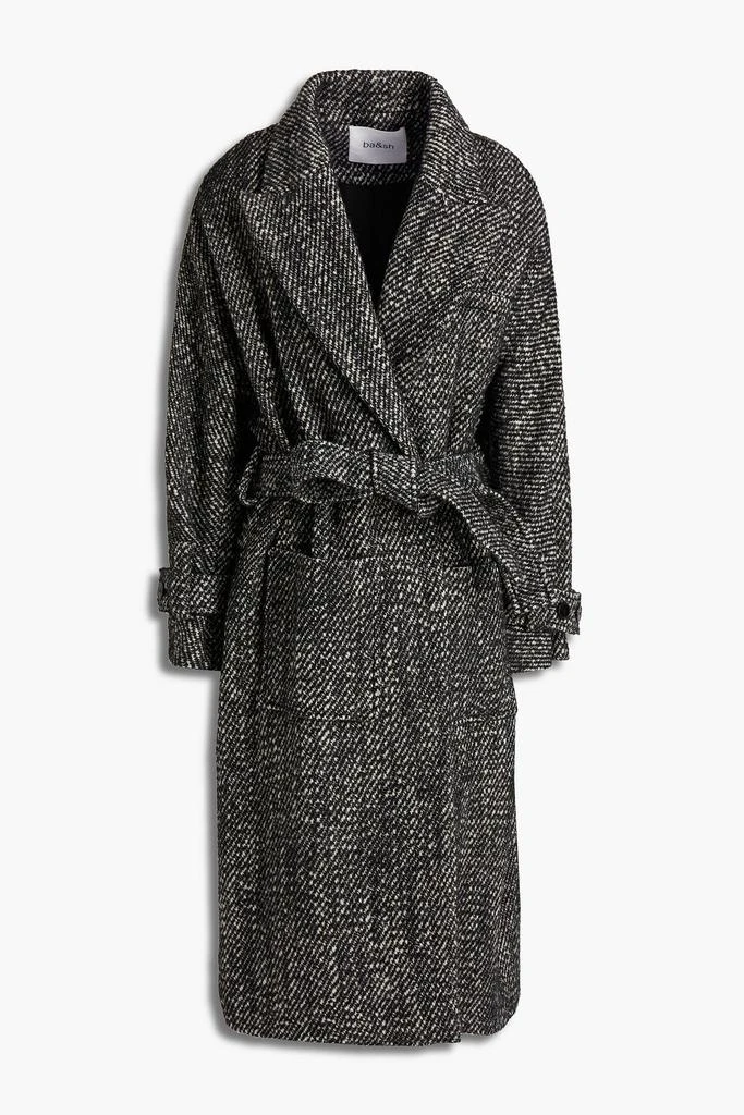 ba&sh Austin belted wool-blend bouclé-tweed coat 1