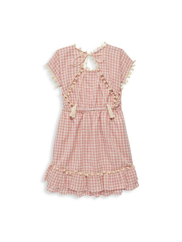 Little Peixoto Girl's Gingham Nissi Pom Pom Dress 2