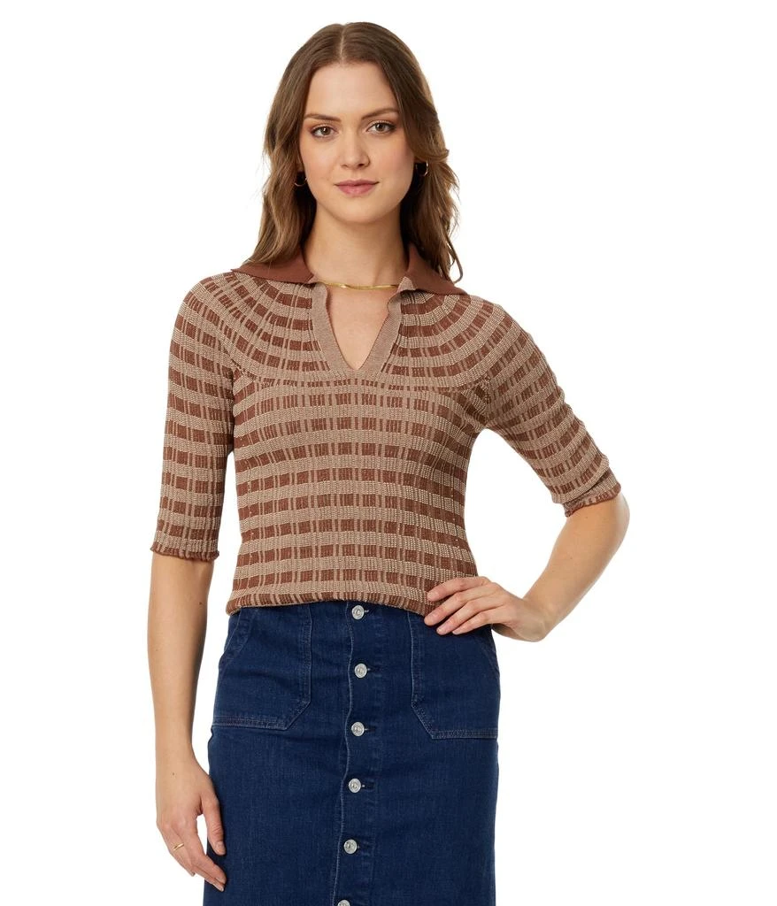 ROSETTA GETTY Striped Polo Sweater 1