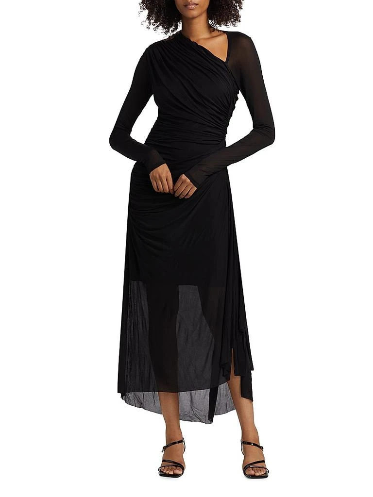 Illustration Gathered Midi-Dress  On Sale Now with Up to 63% Off |  Discover Exclusive Deals & Savings at BeyondStyle  Authentic Zimmermann  women's|v-neck|long sleeve|women-owned or founded|midi-length|solid|Women's| dresses|a-line|women's apparel ...