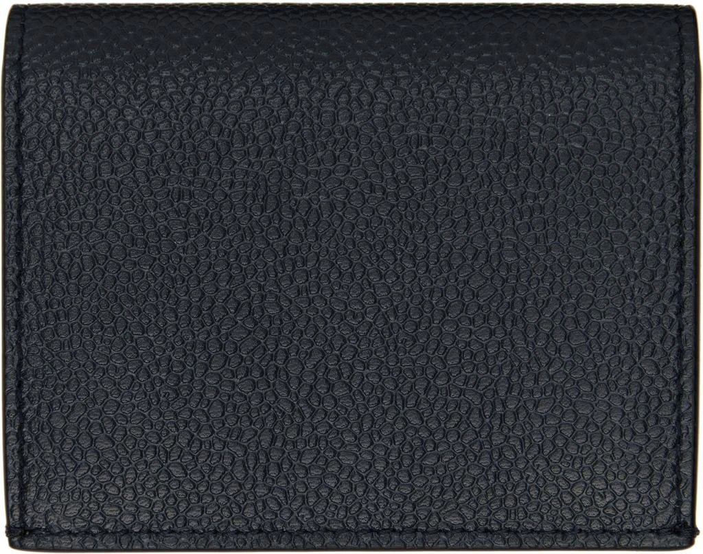 Thom Browne Navy Pebble Grain Leather Double Card Holder 1