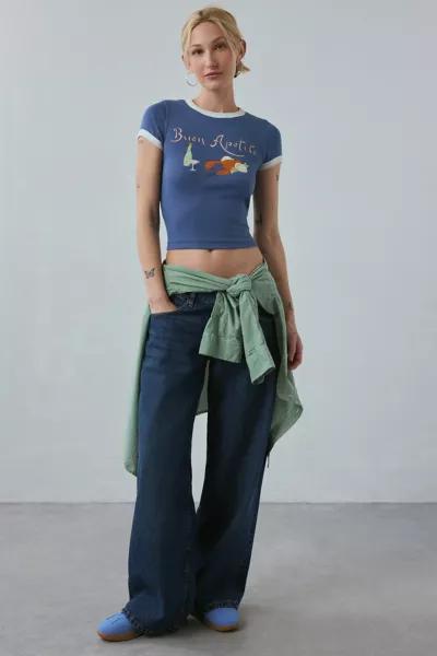 BDG BDG Too Perfect Buen Apetito Graphic Ringer Baby Tee