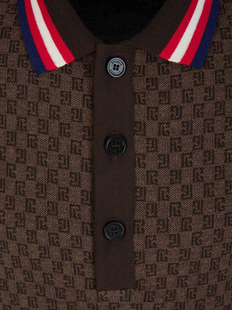 Balmain Balmain Monogram Printed Short Sleeved Polo Shirt 3