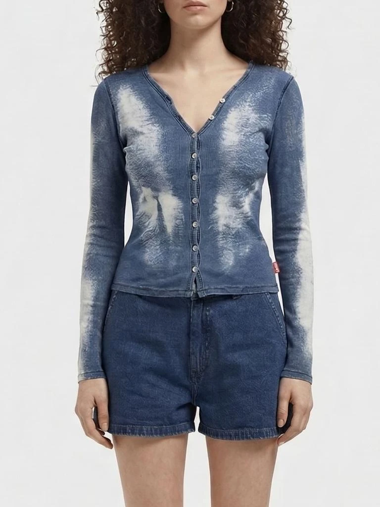 Diesel Diesel Bleached Denim Effect Cotton Cardigan