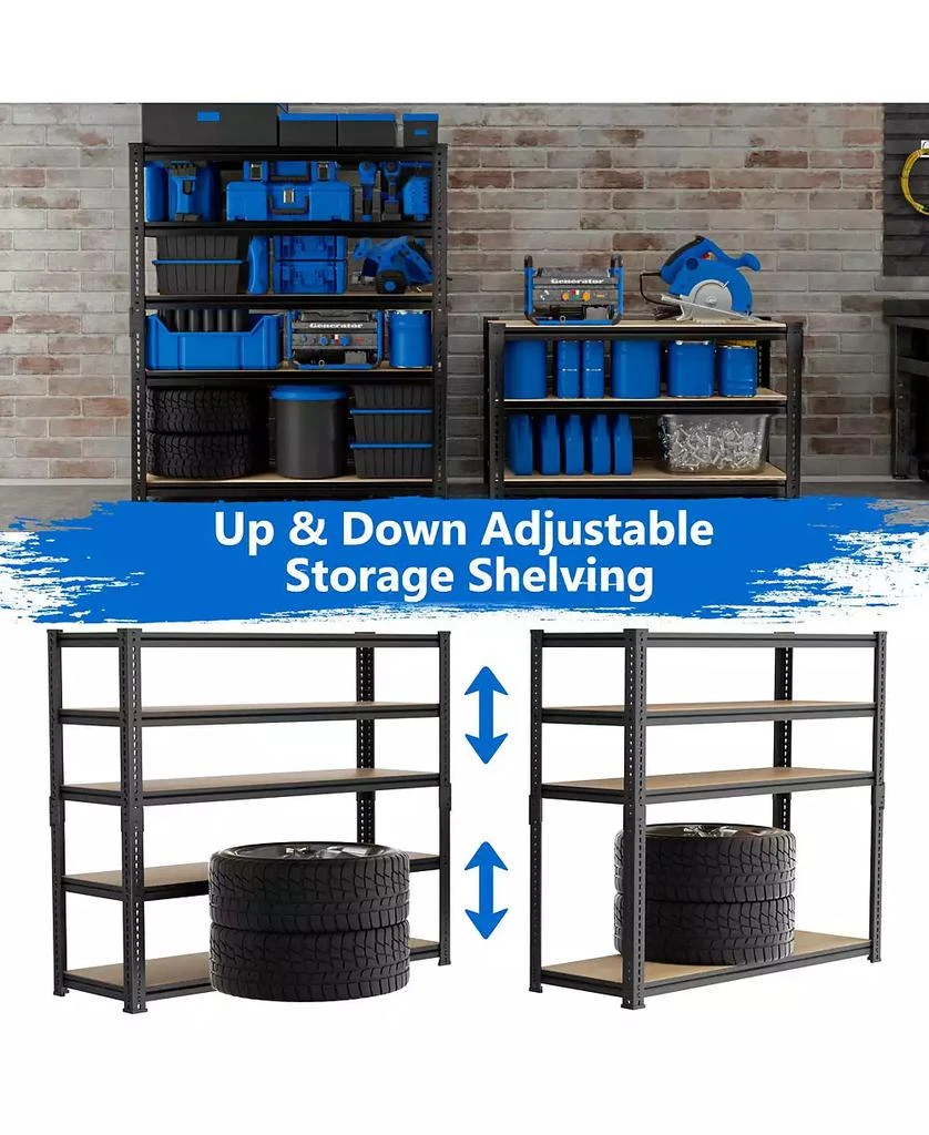 Lovmor 36 in W x 72 in H x 18 in D Adjustable MDF Heavy Duty Metal Shelving Unit 6