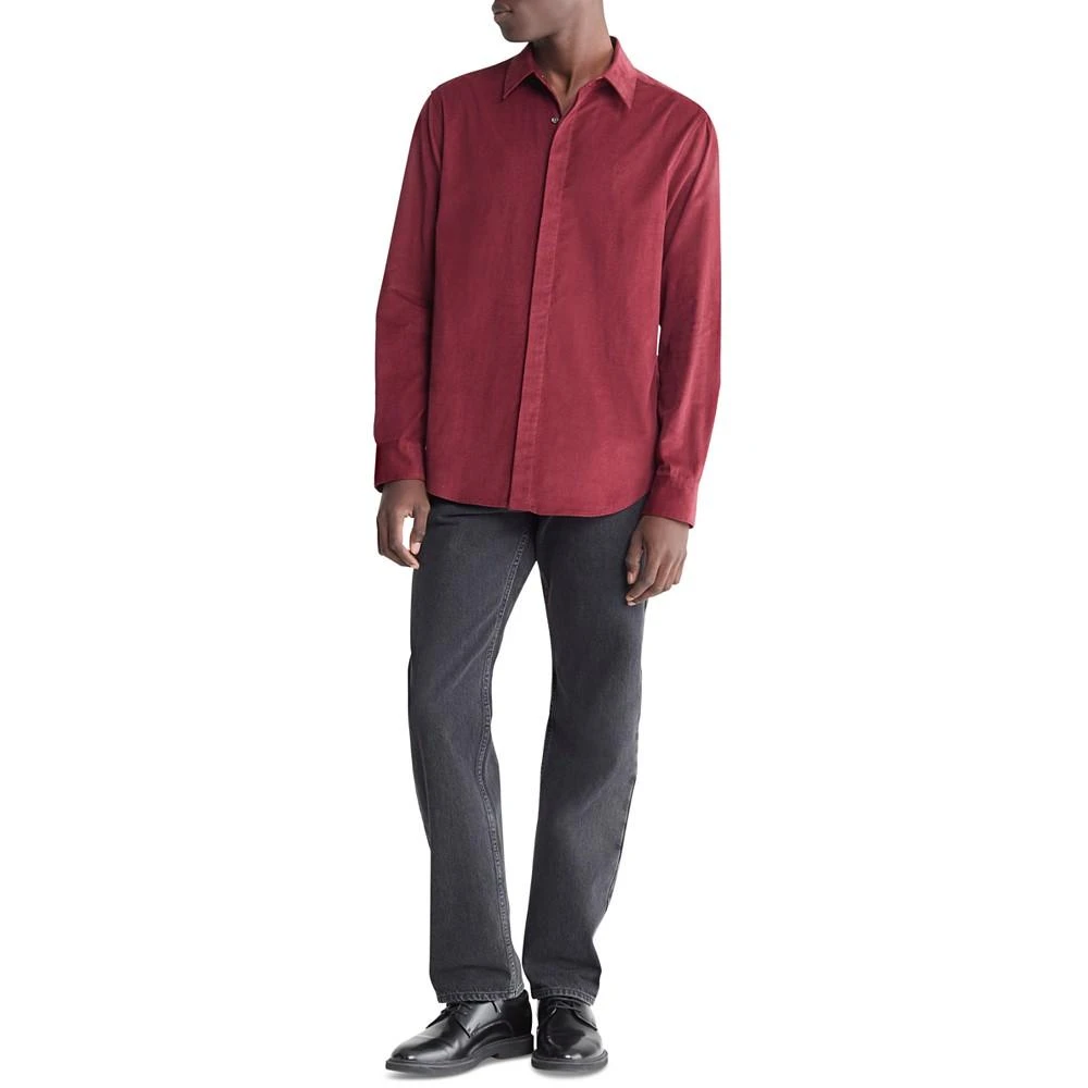 Calvin Klein Men's Regular-Fit Solid Button-Down Corduroy Shirt 4