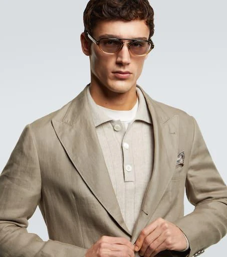 Brunello Cucinelli Intarsia Rays aviator sunglasses 3