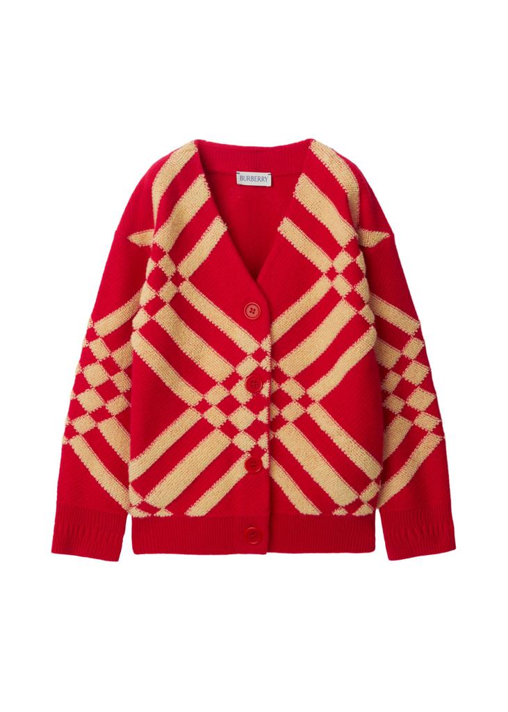 Burberry Check wool cashmere cardigan