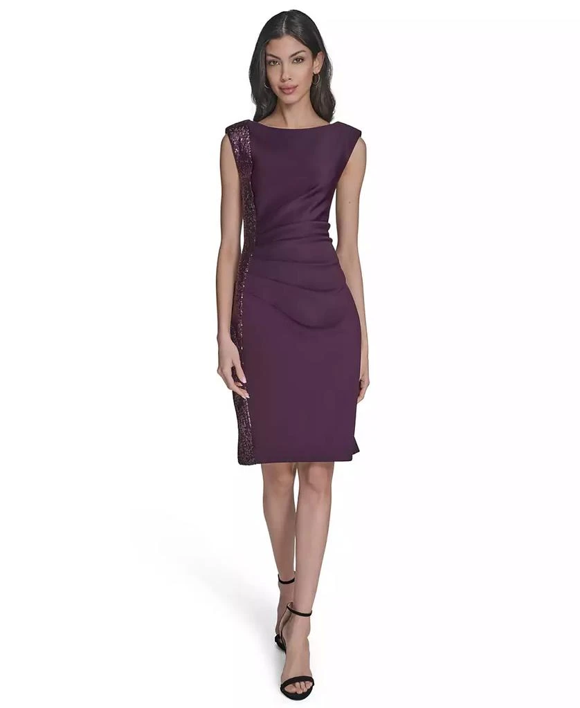 Eliza J Women's Boat Neck Midi Dress - Plum - 8