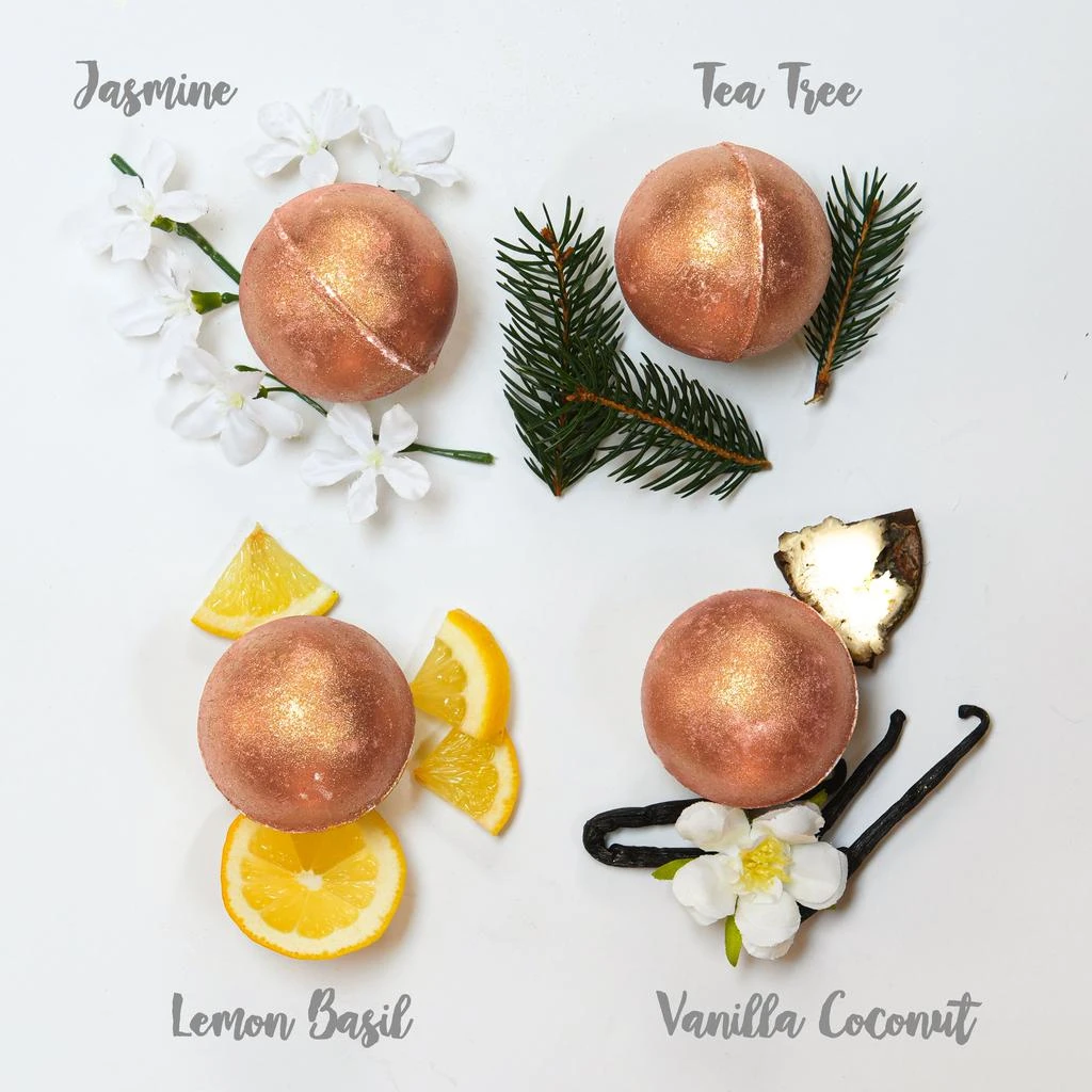 Lovery 24K Rose Gold Bath Bombs Gift Set, 9 Scented Bubble Bombs 3