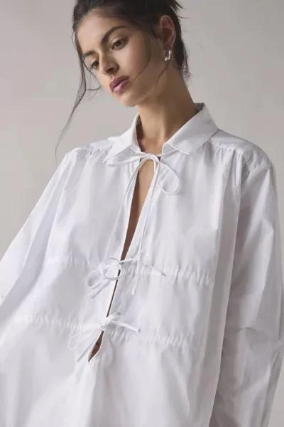 Glamorous Glamorous Split Tie-Front Cotton Shirt Dress 4