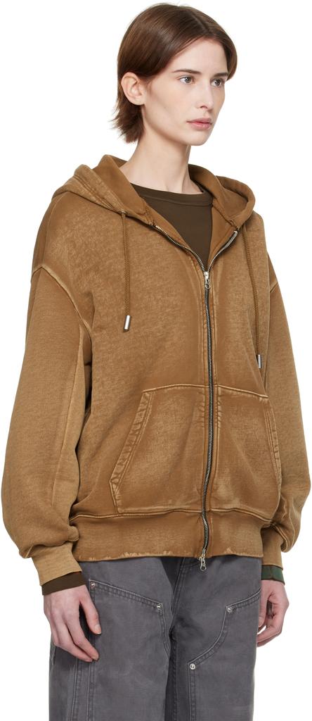 Eckhaus Latta Tan Zip Hoodie