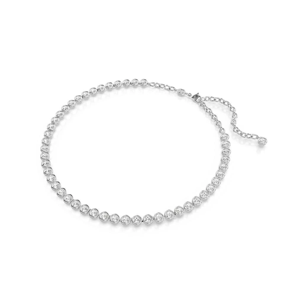 Swarovski Imber tennis necklace round cut white rhodium plated 2