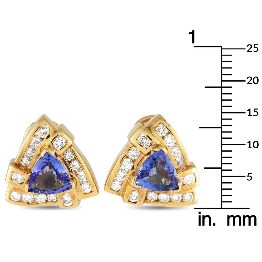 Non Branded 14K Yellow Gold Diamond and Tanzanite Earrings MF06-012424 3