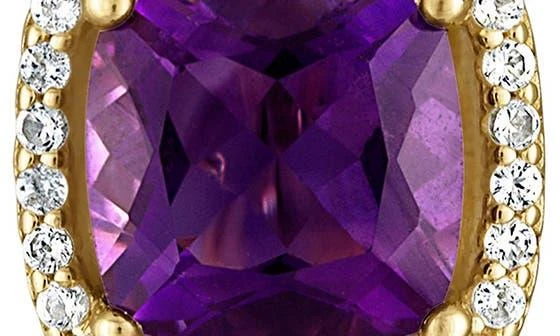 FZN 14K Gold Over Silver Gemstone And Diamond Leverback Earrings 2