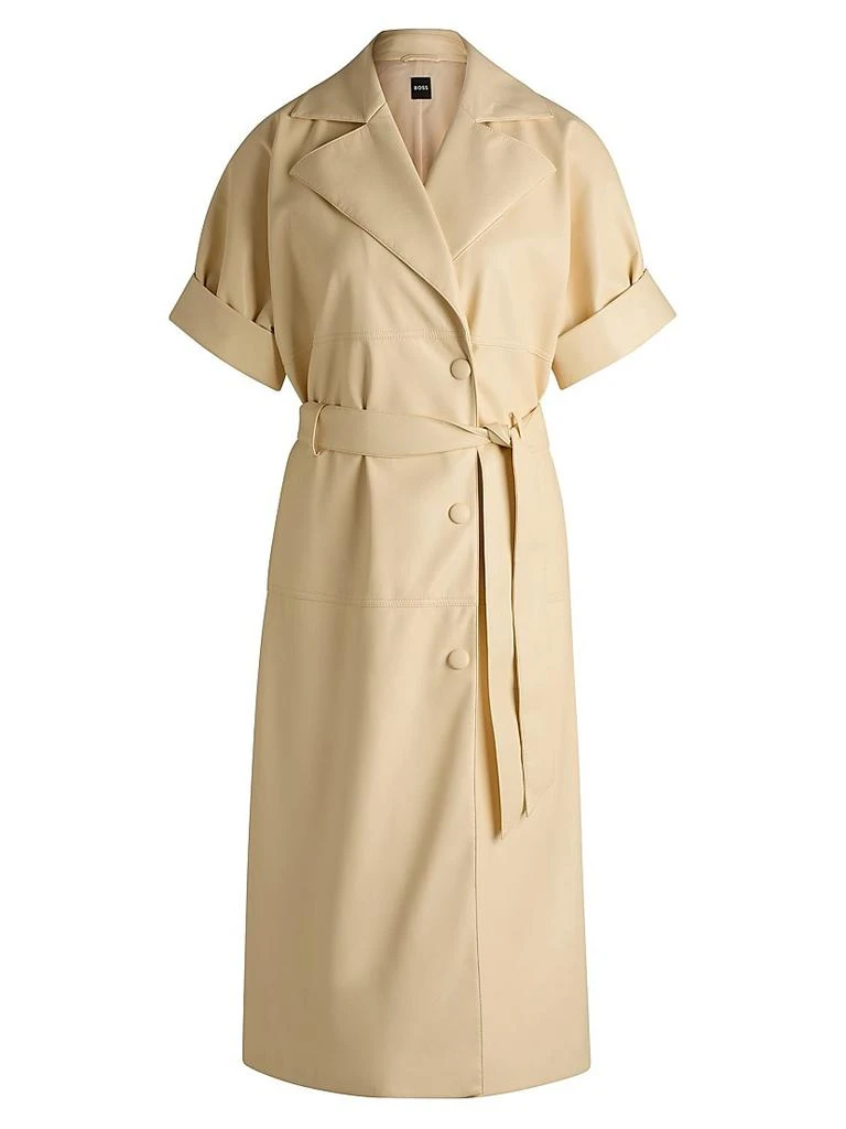 Hugo Boss Trench-Style Relaxed-Fit Dress in Faux Leather 1