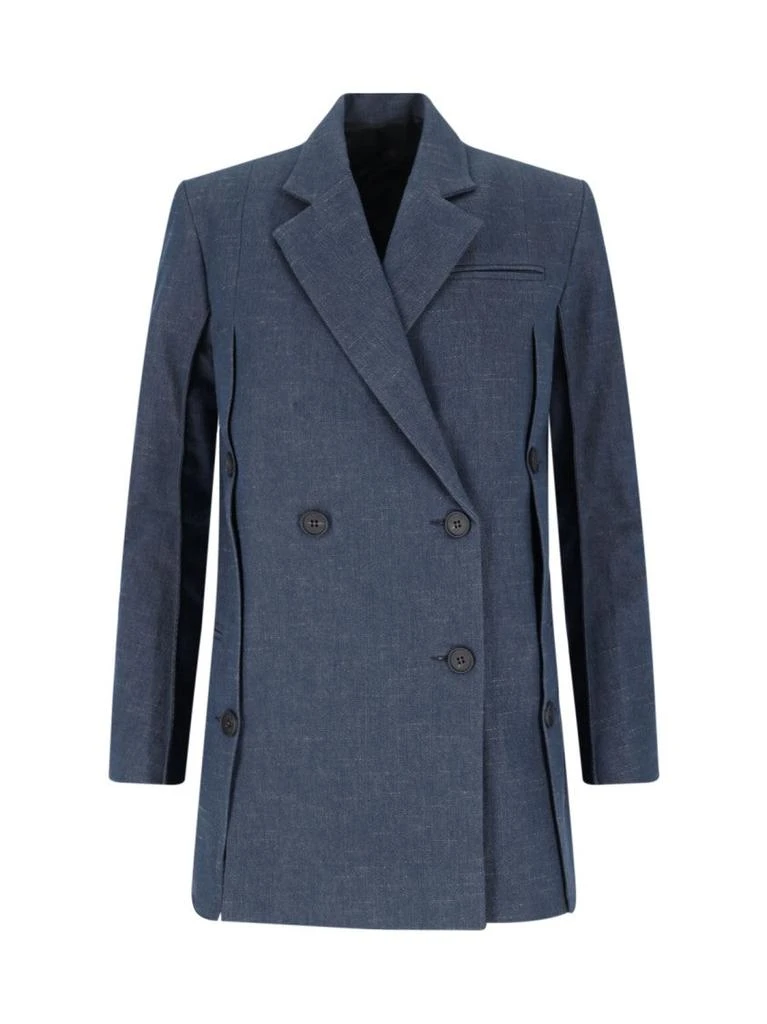Eudon Choi Beatrice' Double-Breasted Blazer – Blue Mélange 1