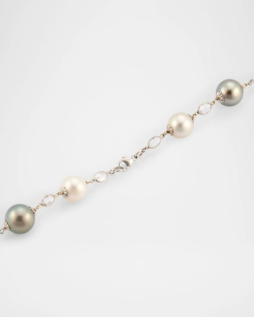 BELPEARL 18K White Gold South Sea and Tahitian Pearl Necklace with Sapphires, 42"L 4