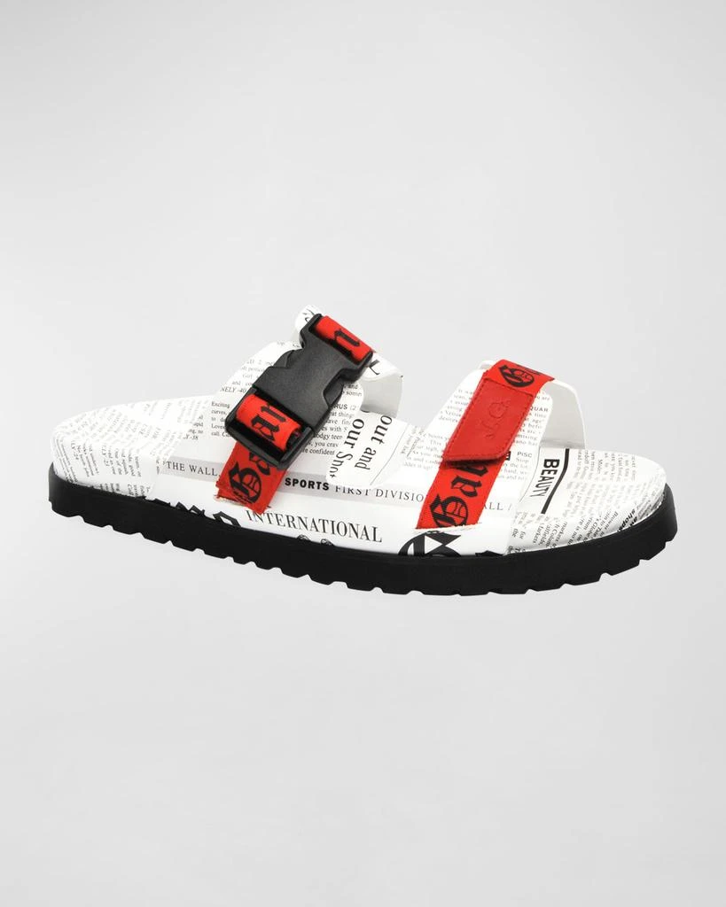 John Galliano Paris Men's Gazette Double-Strap Slide Sandals 2