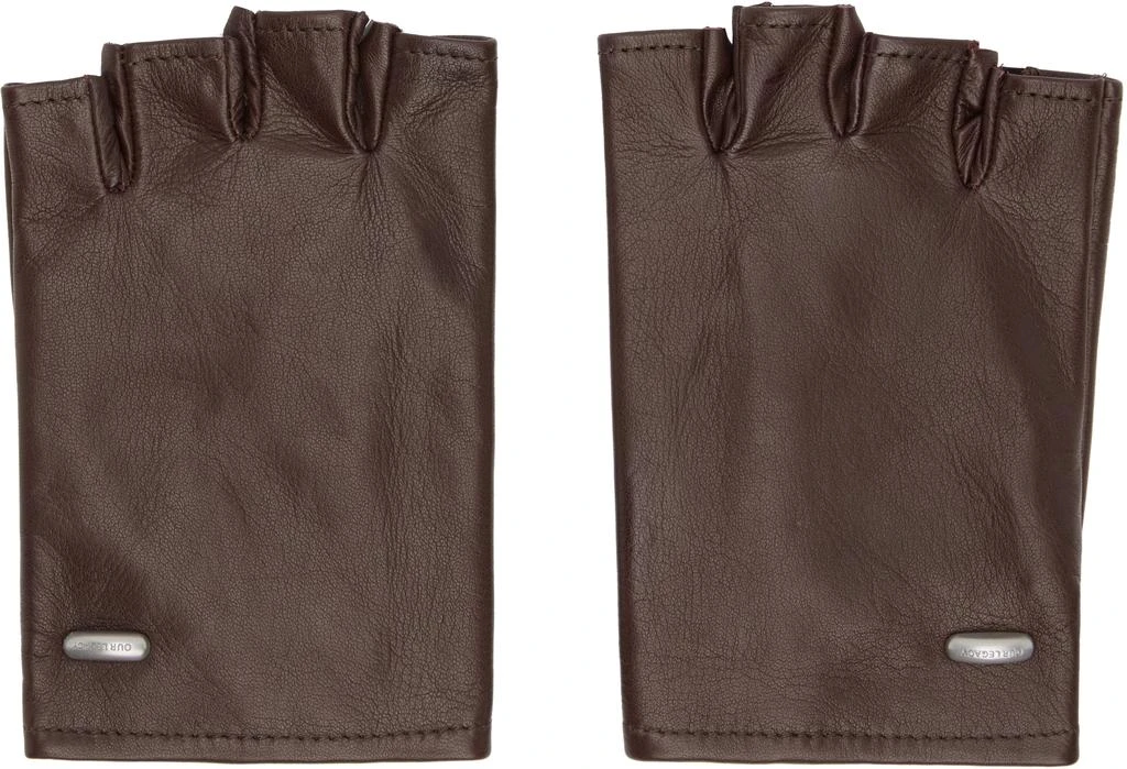 Our Legacy Burgundy Biker Gloves