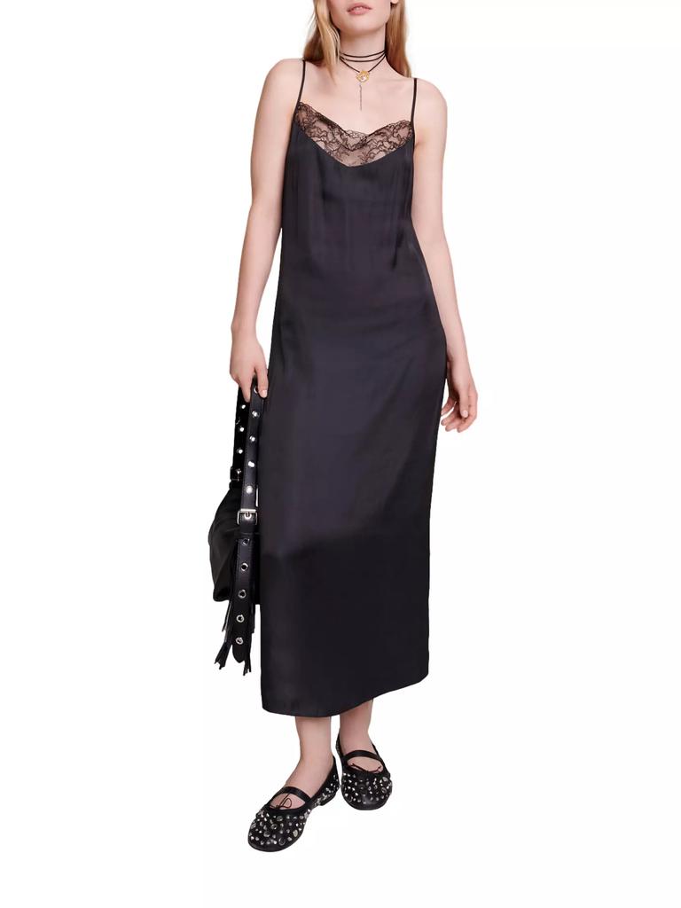 Maje Satin-Look Maxi Dress